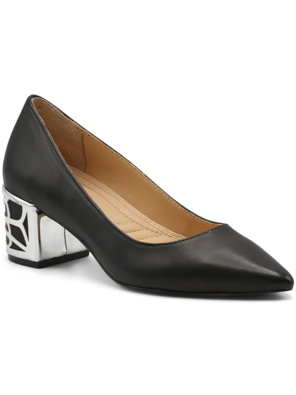 Flori Womens Faux Leather Pointed Toe Pumps