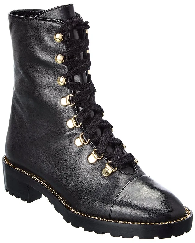 Stuart Weitzman Kolbie Leather Combat Boot