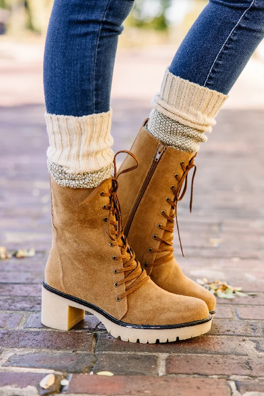 Need You Now Dark Camel Booties