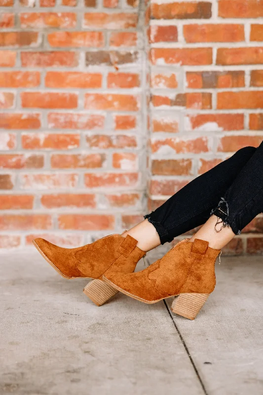 High Hopes Tan Brown Heeled Booties