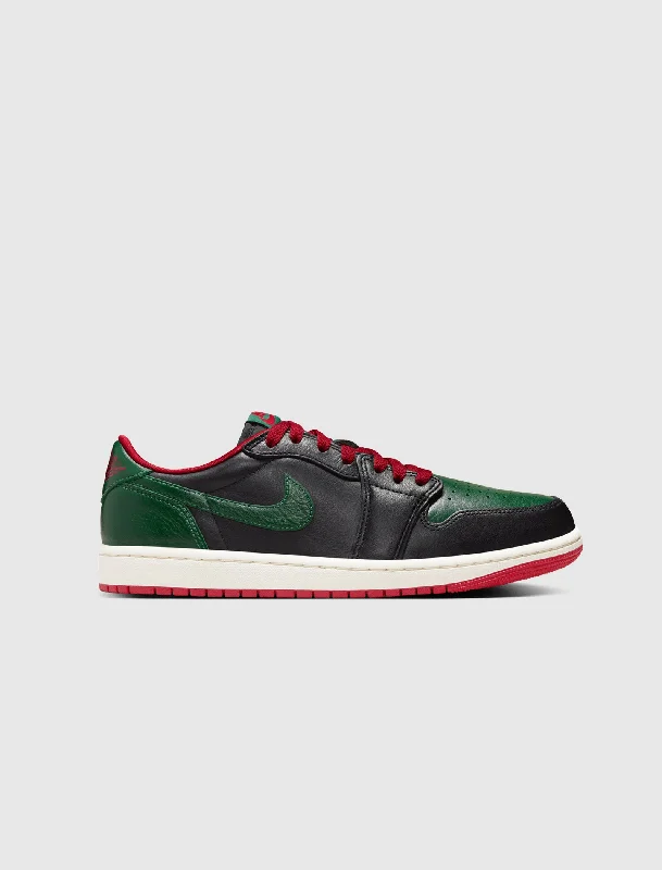 WOMEN'S AIR JORDAN 1 LOW OG "BLACK/GORGE GREEN/VARSITY RED"