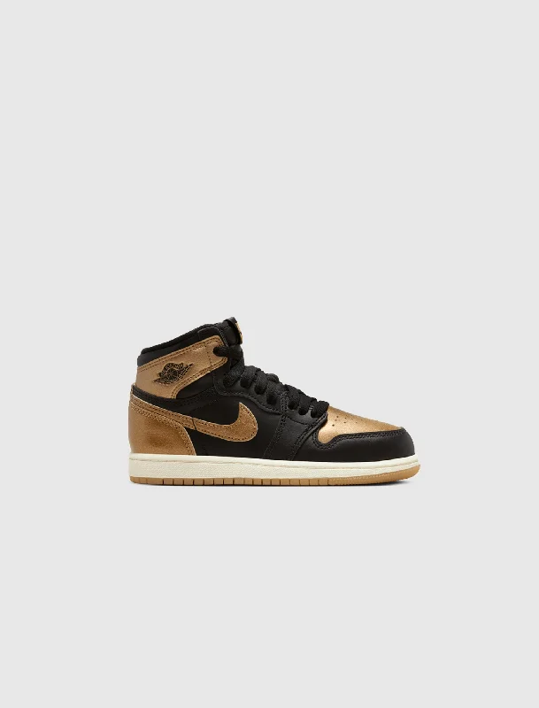 AIR JORDAN 1 RETRO HIGH OG "BLACK/METALLIC GOLD/SAIL" PS