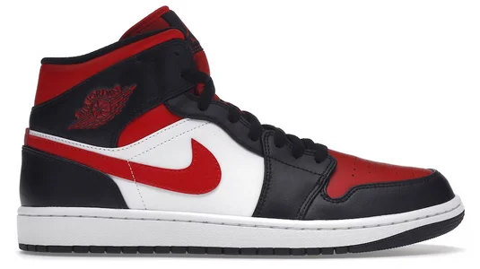 Jordan 1 Mid White Black Red (2022)