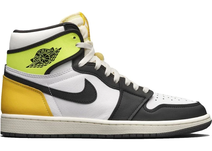 Jordan 1 Retro High White Black Volt University Gold