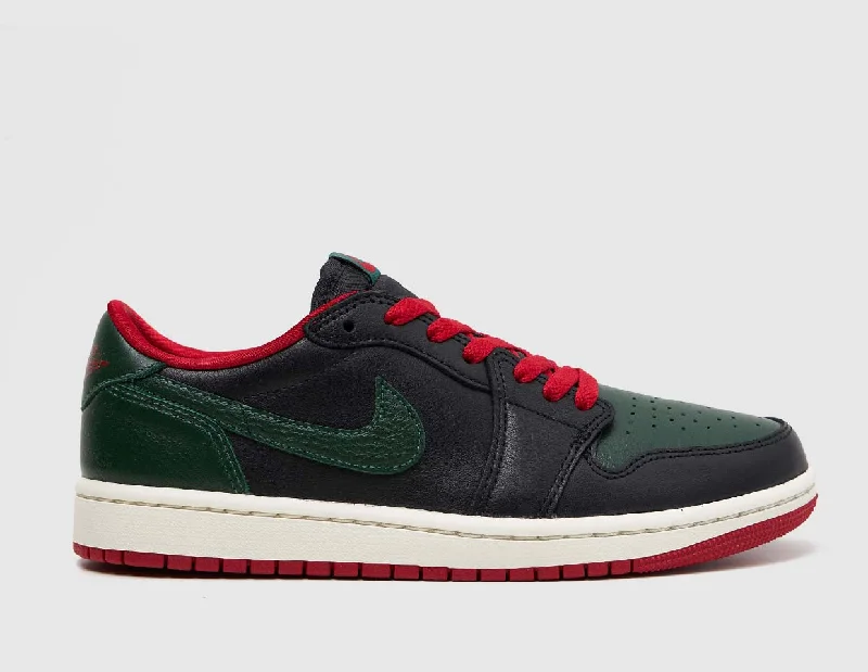 Jordan Women's 1 Low OG Black / Gorge Green - Varsity Red