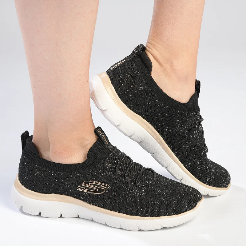 Skechers Summits Lace Up Sneaker - Black Rose