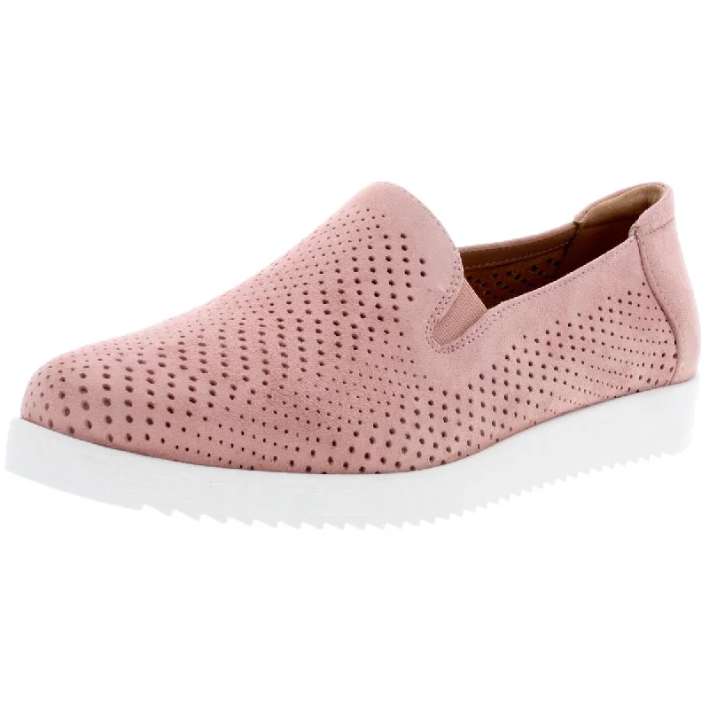 Bonnie Womens Suede Perforated Slip-On Sneakers