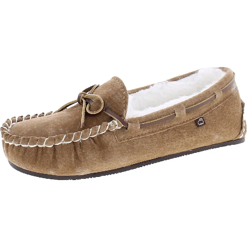 Britain Moc II Womens Suede Slip On Moccasins