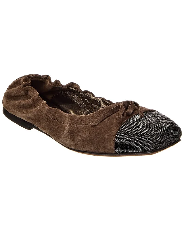 Brunello Cucinelli Suede Flat