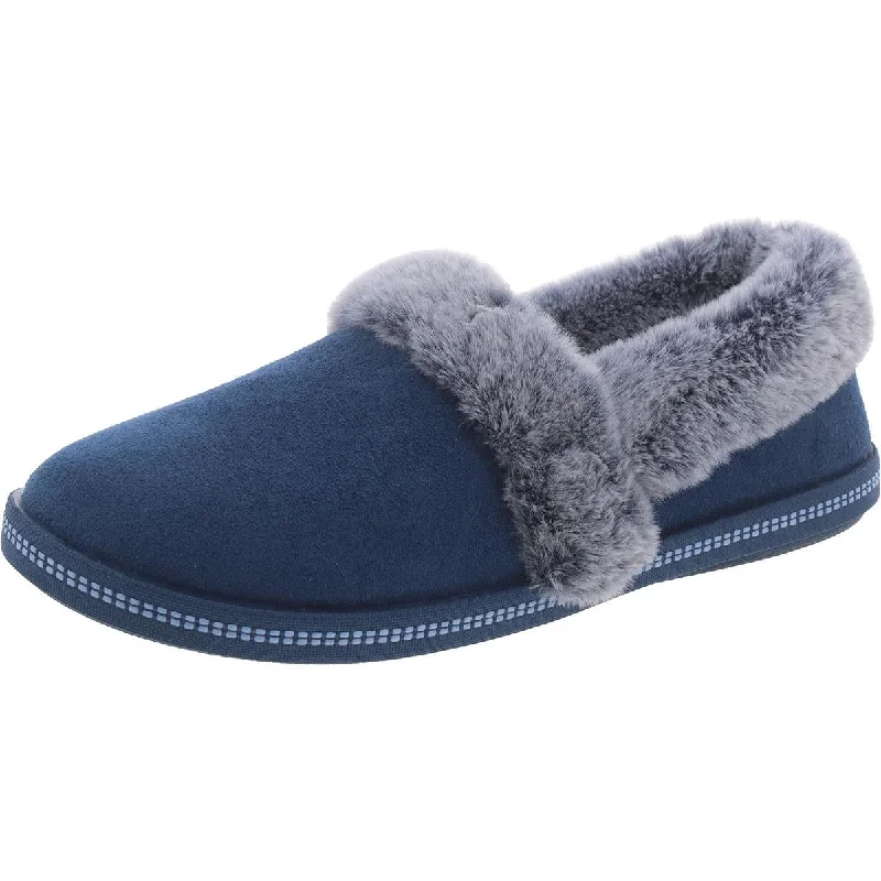 Cozy Campfire-Team Toasty Womens Faux Suede Faux Fur Lined Slipper Shoes