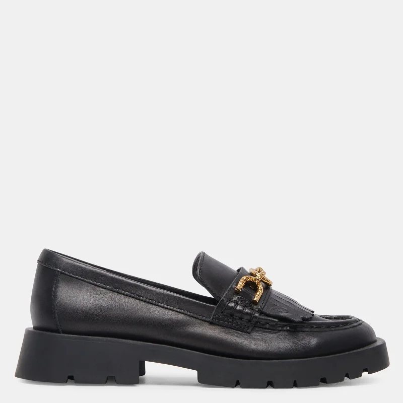 ERNA FLATS BLACK LEATHER