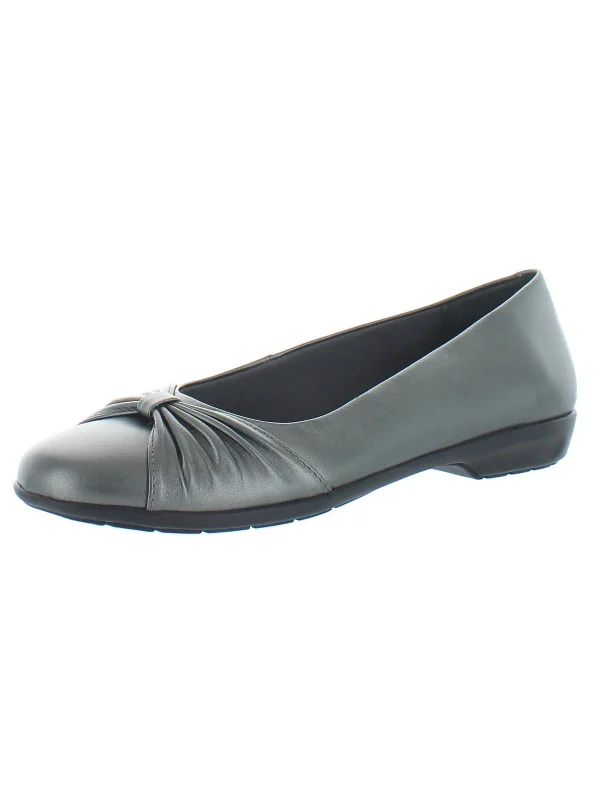 Fall Womens Leather Slip On Skimmer Shoes