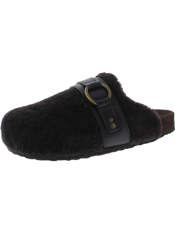 Gema Womens Shearling Sheepskin Round Toe Mules