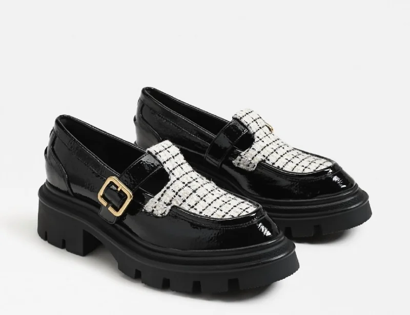 Payson Buckle Loafer In Black & White