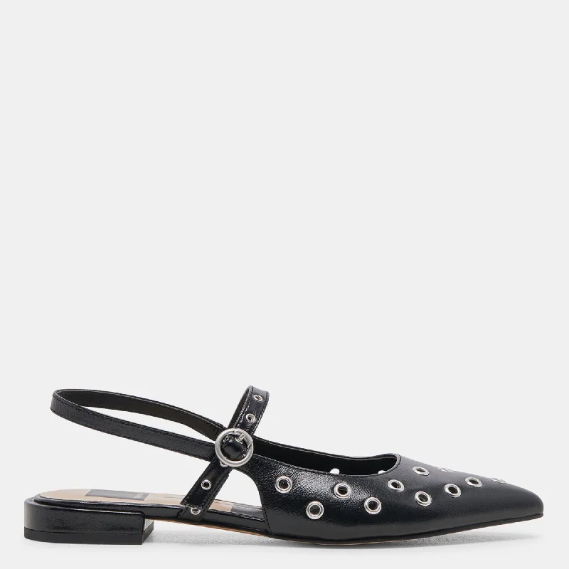 Penney Stud Flats Midnight Crinkle Patent