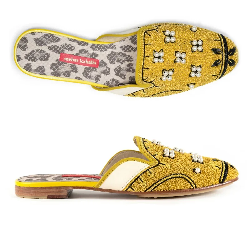 Queen Delfi Slipper In Yellow