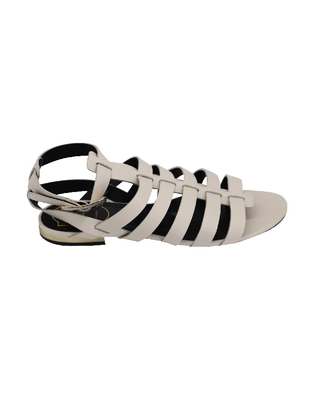 Roger Vivier Gladiator Sandals in White Leather