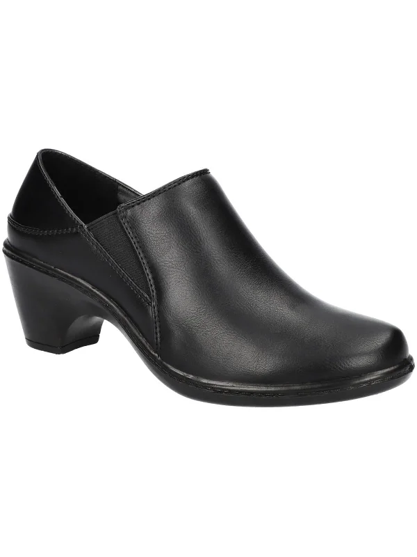 Ryalee Womens Faux Leather Zipper Clogs