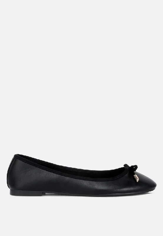 suzzy bow embellished flat ballerinas