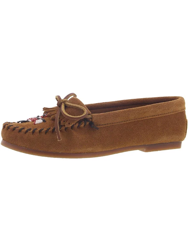 Thunderbird Womens Suede Fringe Moccasins