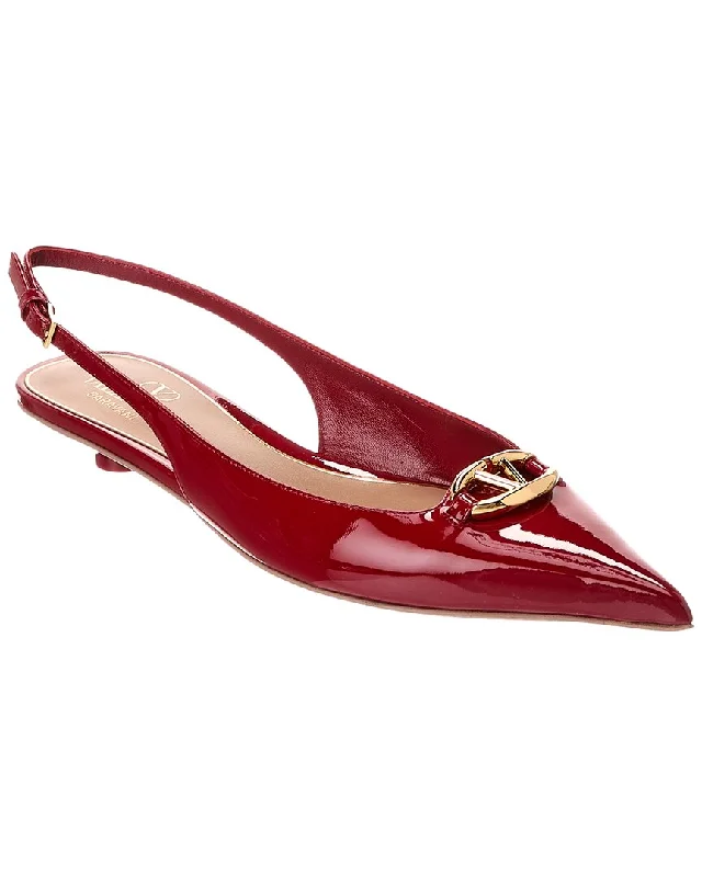 Valentino VLogo Patent Slingback Flat