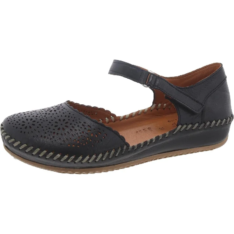 WALLANIA-B Womens Leather Slip On Mary Janes