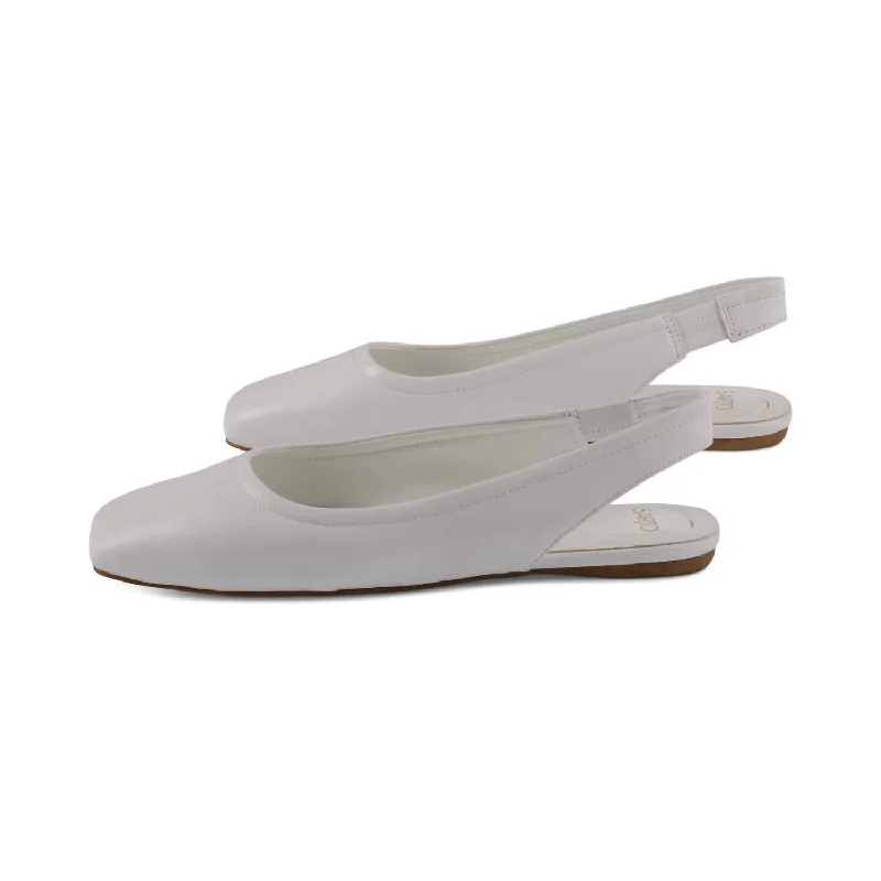 Women's Antona Flat In White Leather