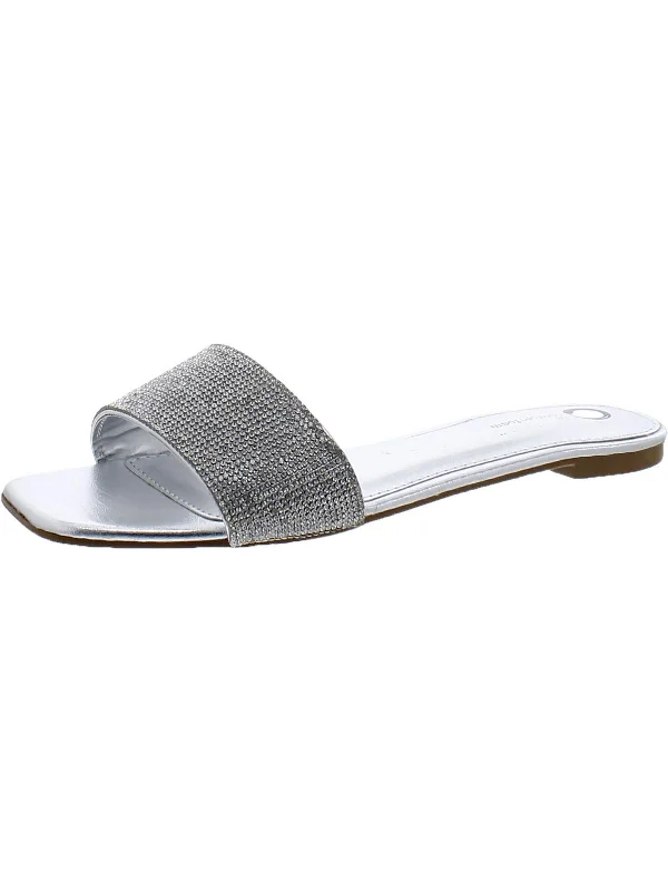 Womens Faux Leather Slip On Flat Shoes