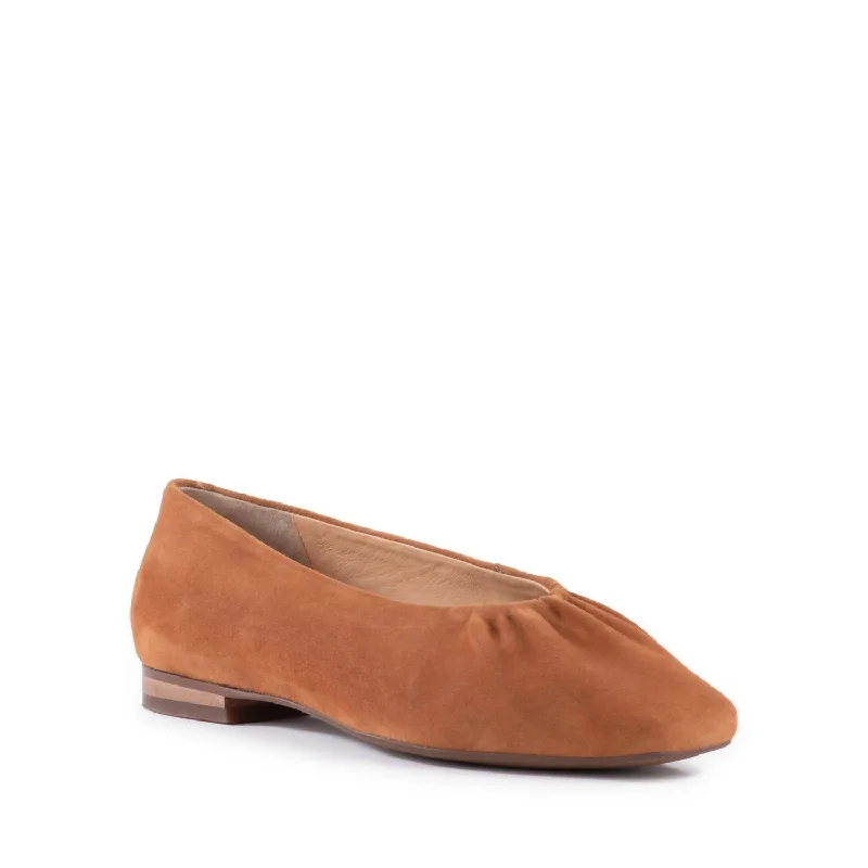 Women's Little Things Suede Flats In Cognac